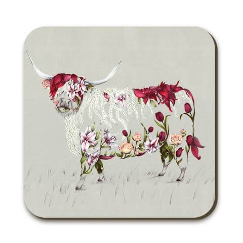 Artistic Highland Cow Coaster