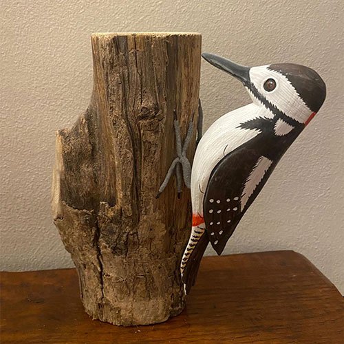 Spotted woodpecker ornament